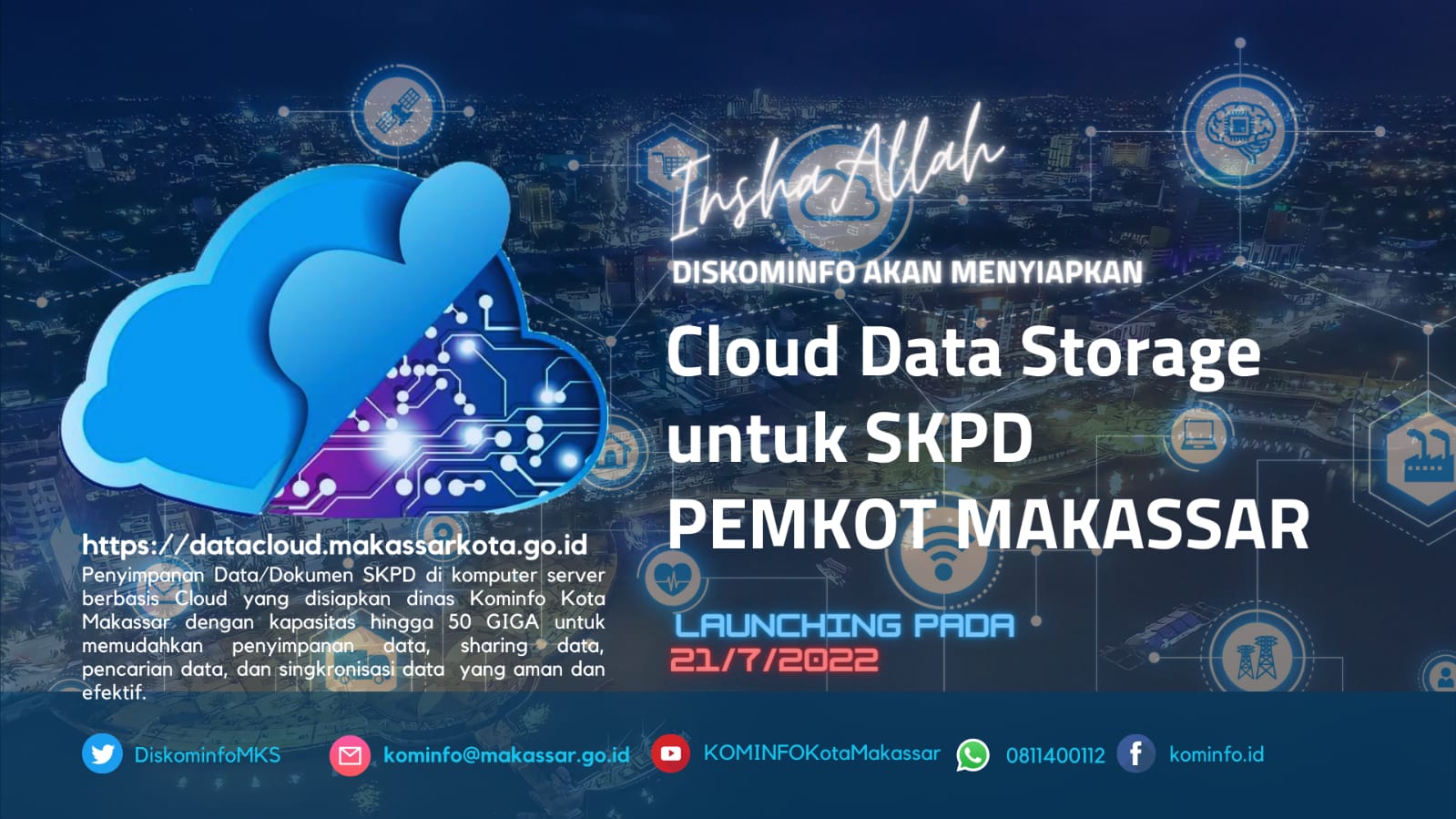 Pekan Depan, Diskominfo Makassar Launching Cloud Data Storage dan Repository Apps