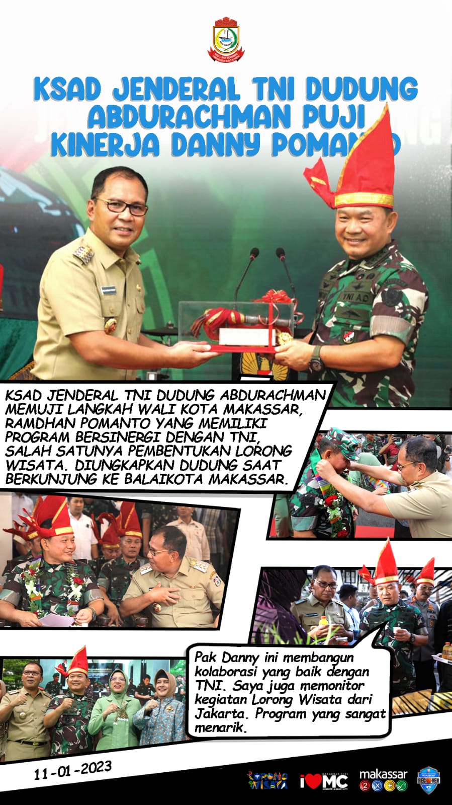 KSAD TNI Dr. Dudung Abdurachman, S.E., M.M. Puji Kinerja Walikota Makassar