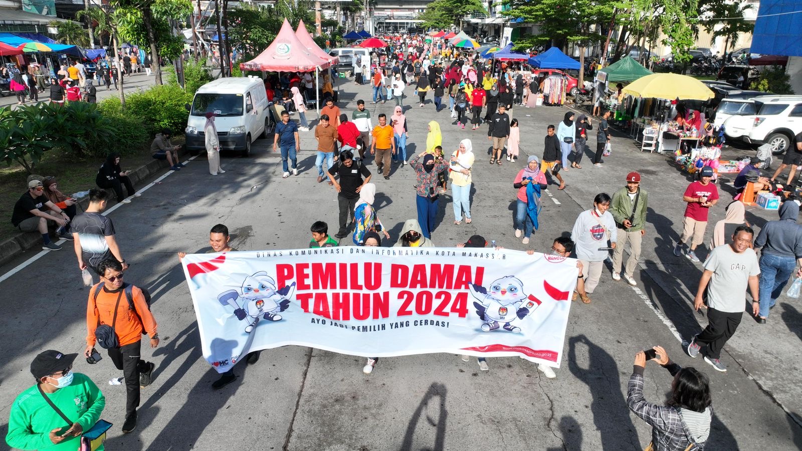 Diskominfo Makassar Galang Semangat Pemilu Damai di CFD